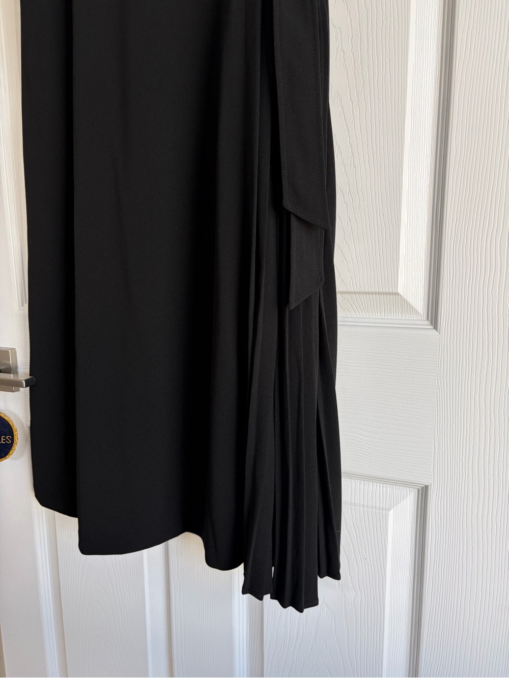 Calvin Klein Black Cap-Sleeve Midi Dress with Side Tie - Picture 5 of 11